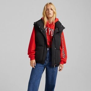 ASOS Bershka Padded Vest in Black